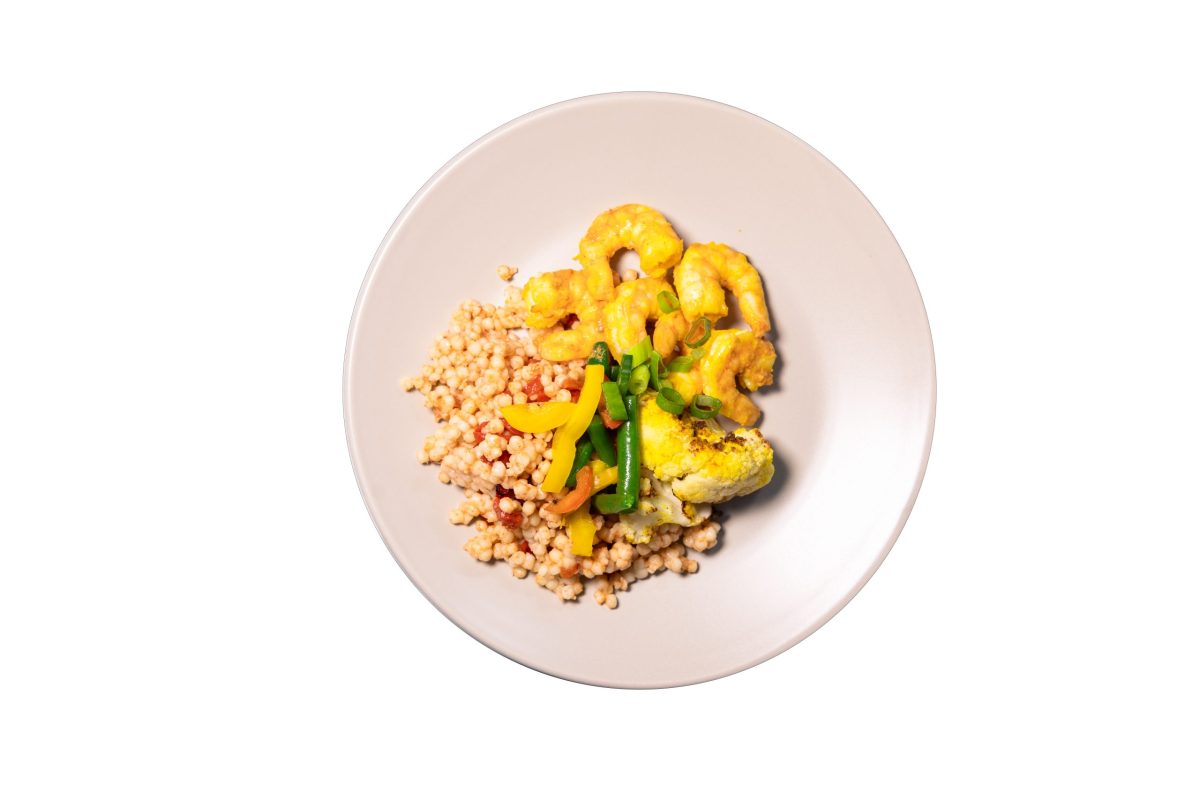 Couscous met gamba’s en groenten van Balanced Meals