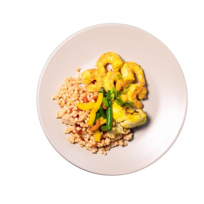 Couscous met gamba’s en groenten van Balanced Meals
