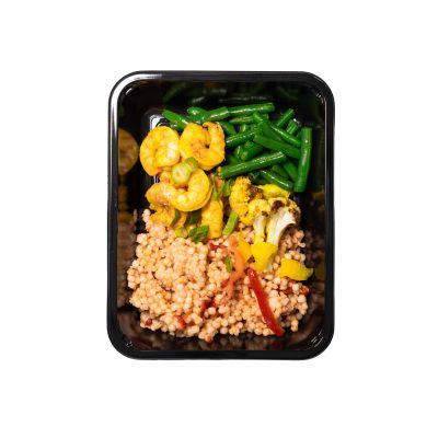 Couscous met gamba’s en groenten van Balanced Meals